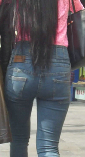 高腰牛仔包臀OL