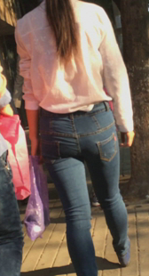 紧身大屁股包臀牛仔