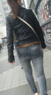 高挑灰牛宽紧臀