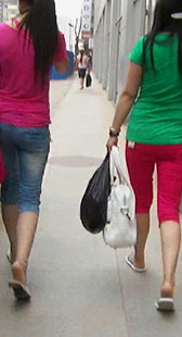 布裤牛仔七分裤