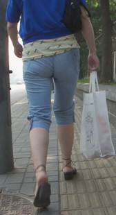 七分包臀牛仔裤