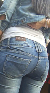 细腰大翘臀牛仔裤美女超性感