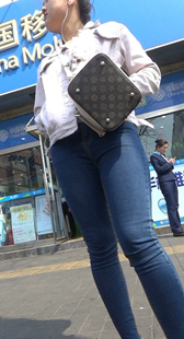 超紧蓝牛性感美三角