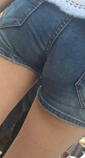 牛仔短裤长腿性感OL