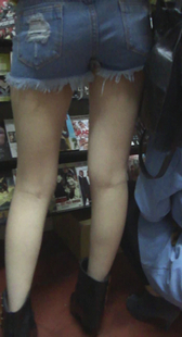 商场牛仔长腿OL