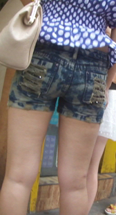 牛仔热裤少妇夹不紧