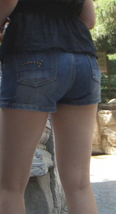 大屁股牛仔热裤OL