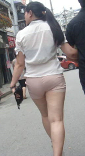 超紧热裤内痕深