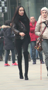 高挑长筒鞋小少妇