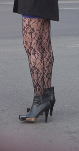 黑色网袜腿真性感