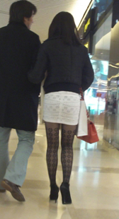 商场超性感网丝少妇