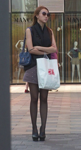 靓丽细高跟黑丝