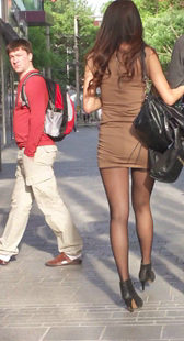 高跟黑丝超短包臀