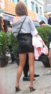 性感丝袜凉高跟的皮包臀MM