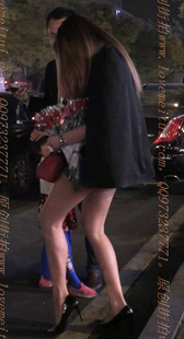 蓝色包臀黑高跟的大骚货