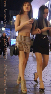 条纹包臀的凉高跟气质MM