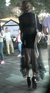 黑丝超高跟的薄纱超短包臀气质MM