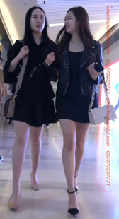 黑色超短裙的美腿气质小姐姐