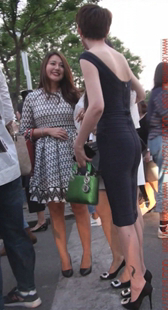 黑色连体包臀裙的婀娜多姿小姐姐