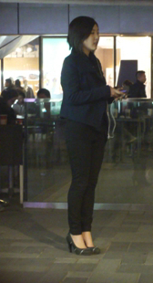 高跟紧身牛仔OL