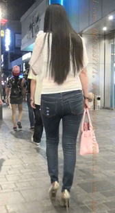 高跟蓝牛宽臀真能扭