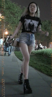 牛仔超短热裤的短靴美臀MM