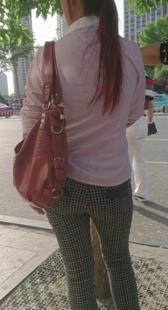 等公交宽臀布裤