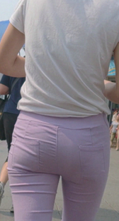 细腰翘臀性感蓝裤