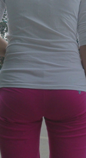 等公交紧身红裤