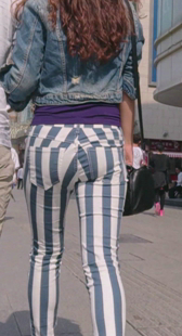 高跟条纹大屁股OL