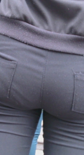 超紧打底黑裤丰臀