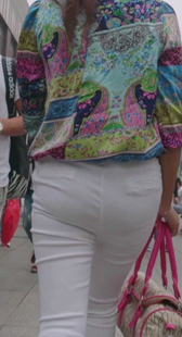 性感长腿白裤内痕明显