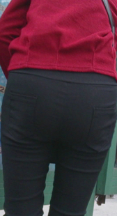 公交站重口味黑裤