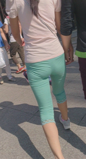 包臀布裤性感内痕