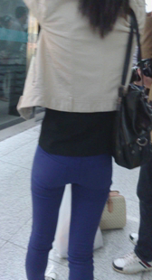 地铁蓝紧打底裤包臀