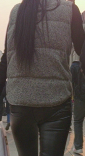 长发皮裤包臀少妇