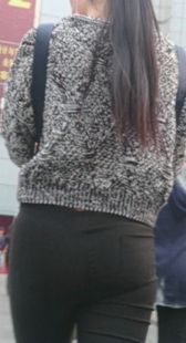 重口味包臀黑裤OL