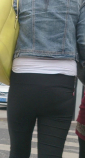 街拍宽臀打底裤