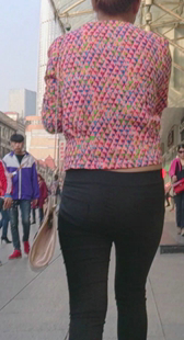 细高跟大屁股紧身打底裤真会扭