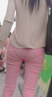 性感粉裤内痕超紧的