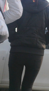 冬天里的黑紧裤