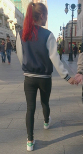 紧身打底裤小情侣