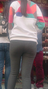 性感翘臀呢绒裤