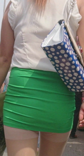 性感成熟少妇包臀绿裙