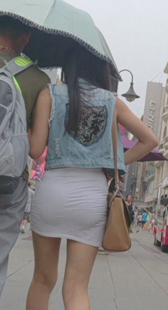 贴身白裙大屁股