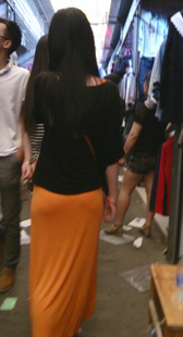 性感黄裙内痕紧