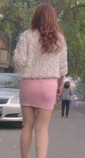 红高跟肉丝粉裙