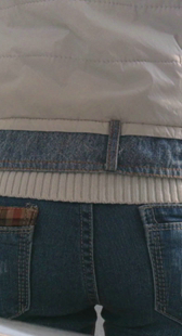 紧身蓝牛包臀勒沟