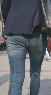 红高跟超紧牛仔包臀