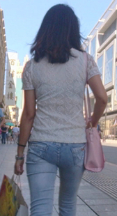 街拍牛仔少妇夹不紧